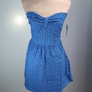 Freckles Cotton Eyelet Strapless Minidress NWT